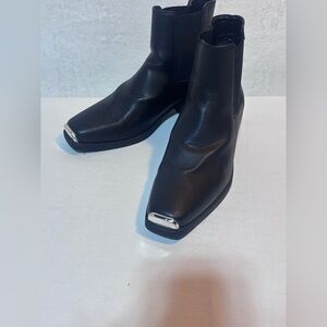 Asos Design Men's Cuban Heel Faux Leather Western Chelsea Boots Size 7